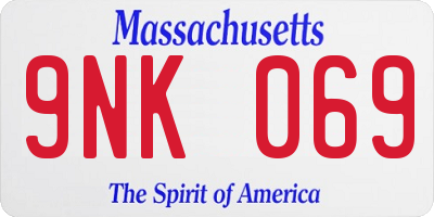 MA license plate 9NK069