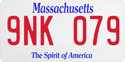 MA license plate 9NK079