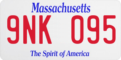 MA license plate 9NK095