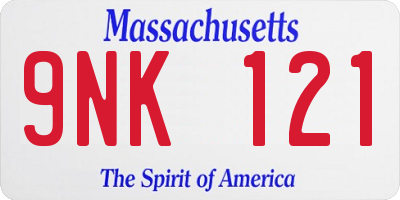 MA license plate 9NK121