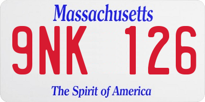 MA license plate 9NK126