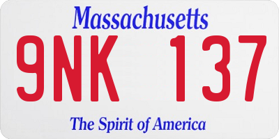 MA license plate 9NK137