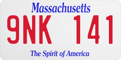 MA license plate 9NK141