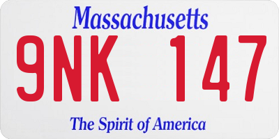 MA license plate 9NK147