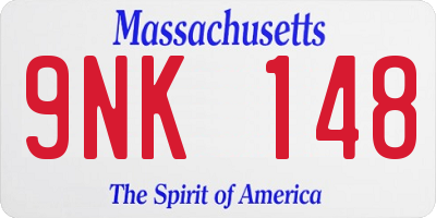 MA license plate 9NK148