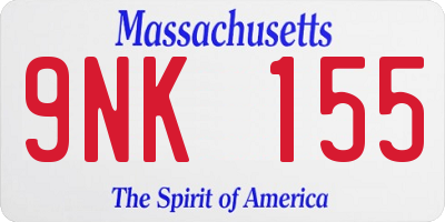 MA license plate 9NK155