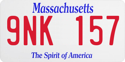 MA license plate 9NK157