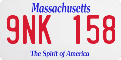 MA license plate 9NK158