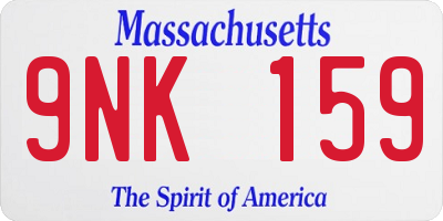 MA license plate 9NK159