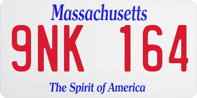 MA license plate 9NK164