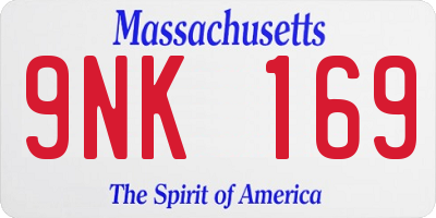 MA license plate 9NK169