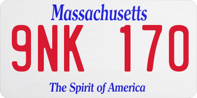MA license plate 9NK170