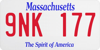 MA license plate 9NK177