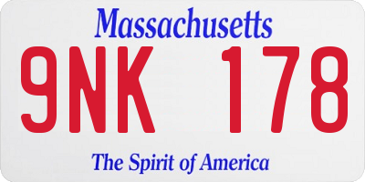 MA license plate 9NK178