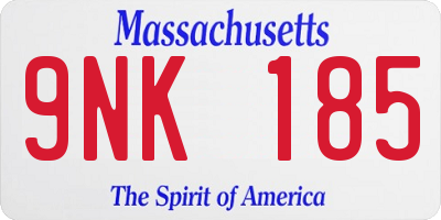 MA license plate 9NK185