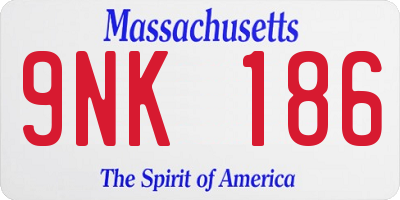MA license plate 9NK186