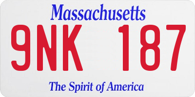 MA license plate 9NK187