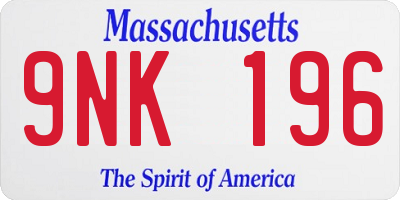 MA license plate 9NK196