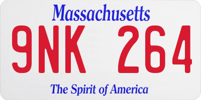 MA license plate 9NK264