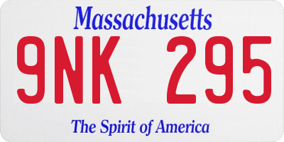 MA license plate 9NK295