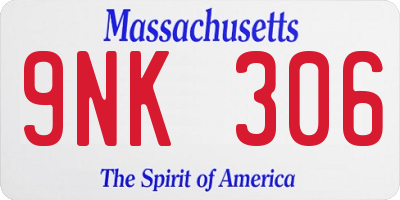 MA license plate 9NK306