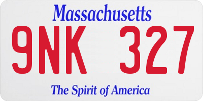 MA license plate 9NK327