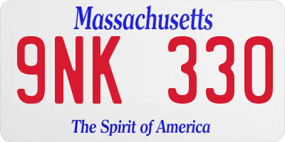 MA license plate 9NK330