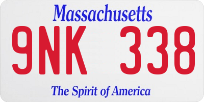 MA license plate 9NK338