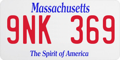 MA license plate 9NK369