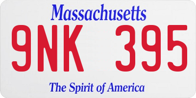 MA license plate 9NK395