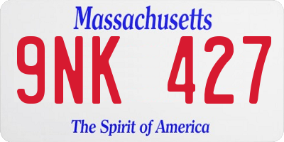 MA license plate 9NK427