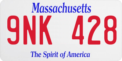 MA license plate 9NK428