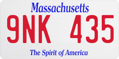MA license plate 9NK435