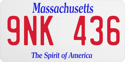 MA license plate 9NK436