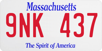 MA license plate 9NK437