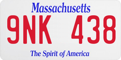 MA license plate 9NK438