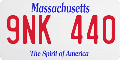 MA license plate 9NK440