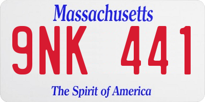 MA license plate 9NK441