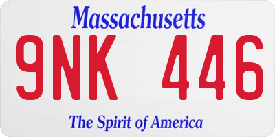 MA license plate 9NK446