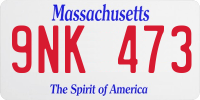 MA license plate 9NK473