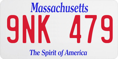 MA license plate 9NK479