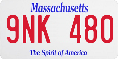 MA license plate 9NK480