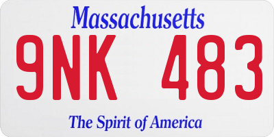 MA license plate 9NK483