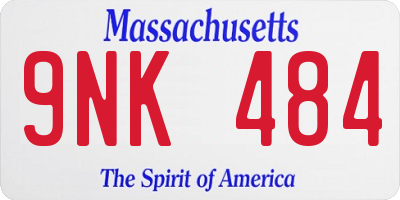 MA license plate 9NK484