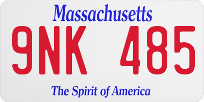 MA license plate 9NK485
