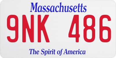 MA license plate 9NK486