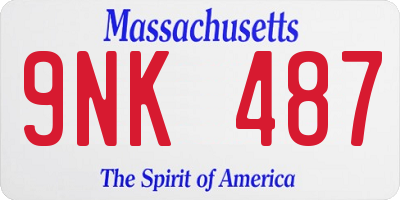 MA license plate 9NK487
