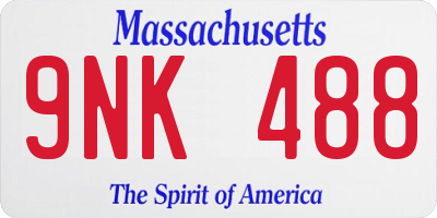 MA license plate 9NK488