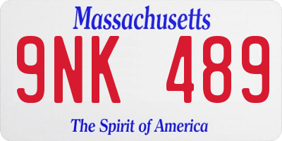 MA license plate 9NK489
