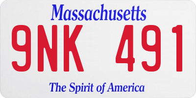 MA license plate 9NK491